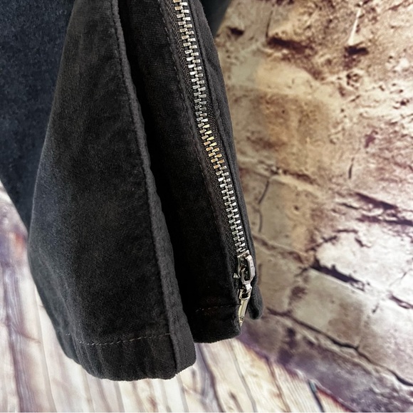 White House Black Market Gray Velvet Skinny Zipper Hem Pants - Picture 5 of 9